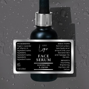 Étiquettes Argent noir 1 OZ 30ml Bouteille cosmétique étanche