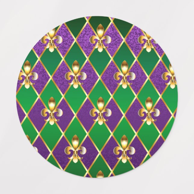 Étiquettes Arrière - plan de bijoux Mardi Gras (Design 1)