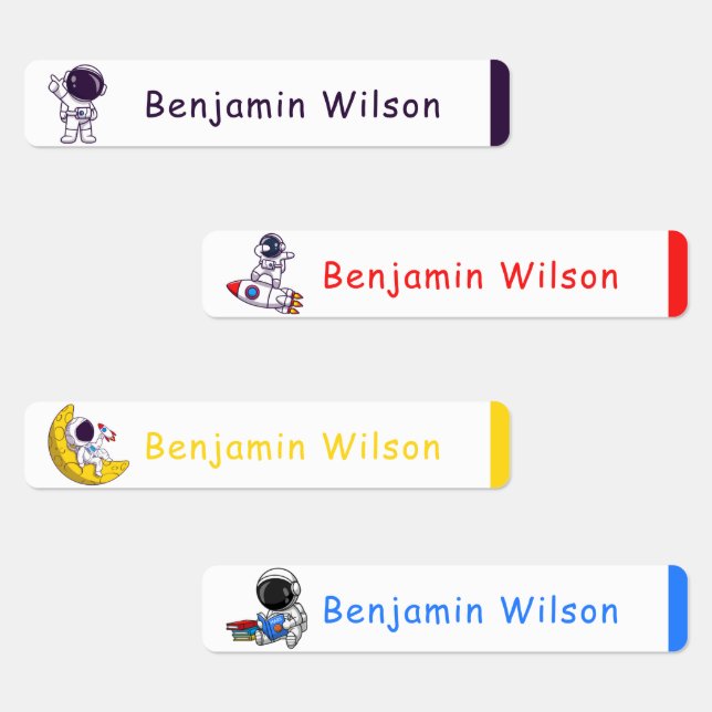 Étiquettes Astronaut simple et mignon Personnalisé Enfants No (Groupe)