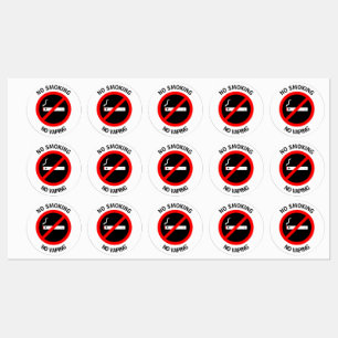 ÉTIQUETTES AUCUN FUMEUR AUCUN VAPEUR SIGNE CLASSIQUE ROND STI