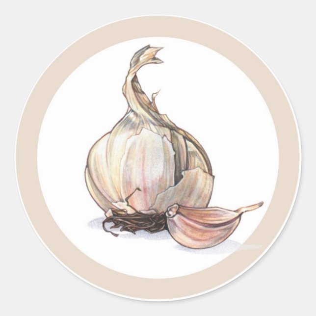 Étiquettes autocollant à la saveur d'ail (Devant)
