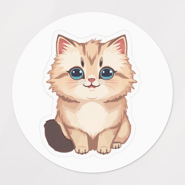 Étiquettes Autocollant de chaton mignon (Design 1)