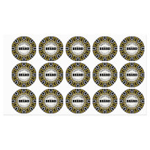 Autocollant de marque Tribal Aztec Gold Sun noir +