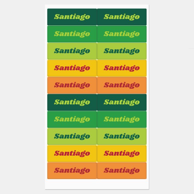 Étiquettes Autocollant de nom personnalisé (Feuille)