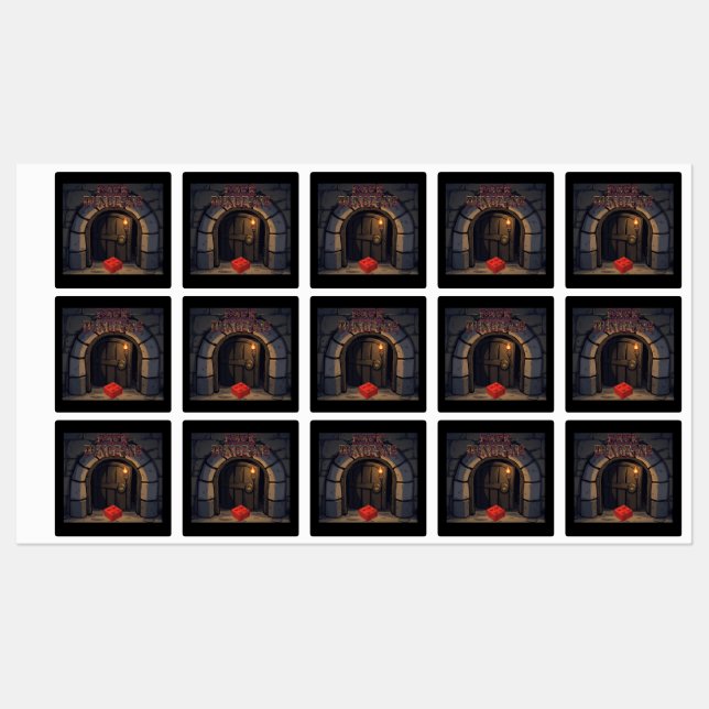Étiquettes autocollant vinyl imperméable Dark Dungeons (Feuille)