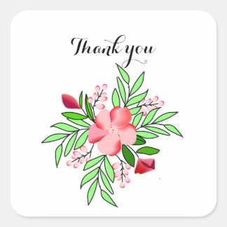 Étiquettes autocollantes florales Merci