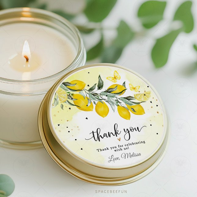 Étiquettes autocollantes pour baby shower aquarell (Add a personalized touch to your bridal shower favors with these Lemon Watercolor Bridal Shower Stic)