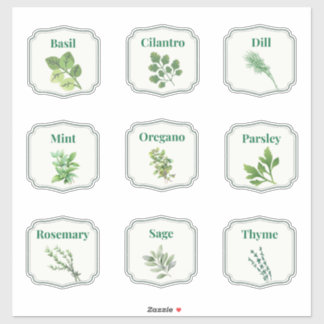Étiquettes Autocollantes pour Pots d'Herbes de Cui