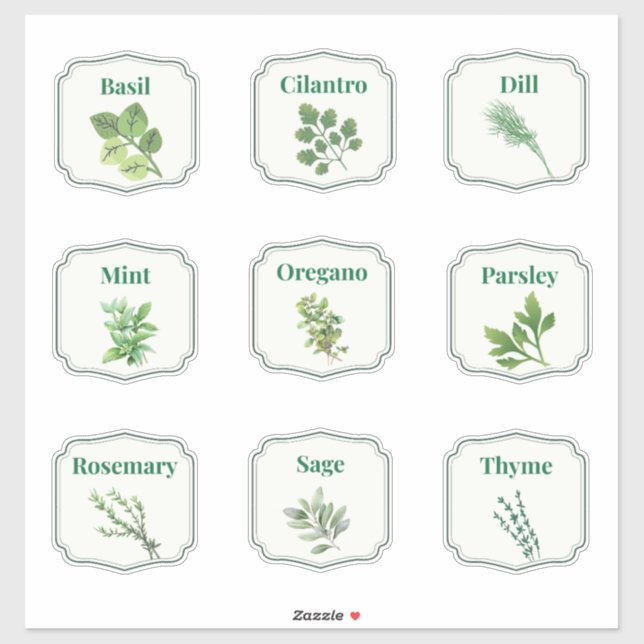 Étiquettes Autocollantes pour Pots d'Herbes de Cui (Feuille)