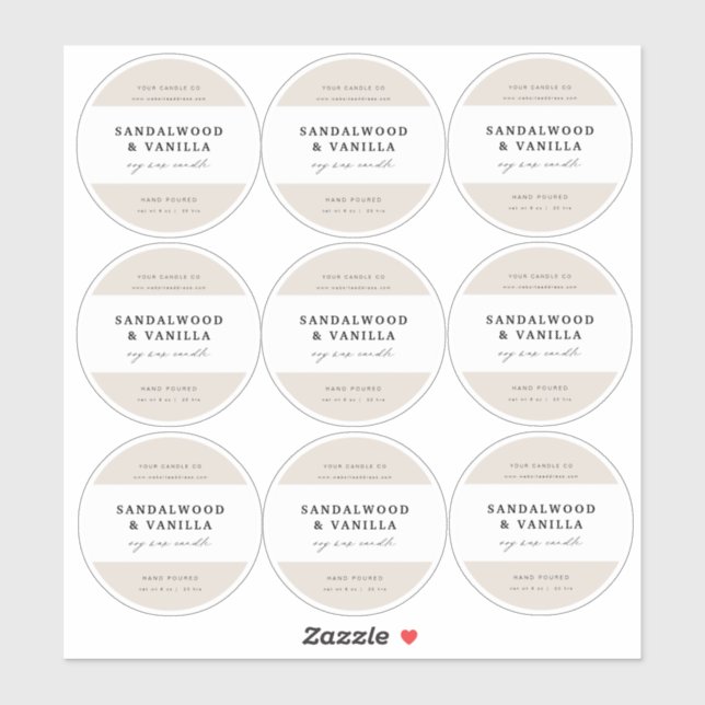 Étiquettes autocollantes rondes de 6,4 cm pour bou (Feuille)