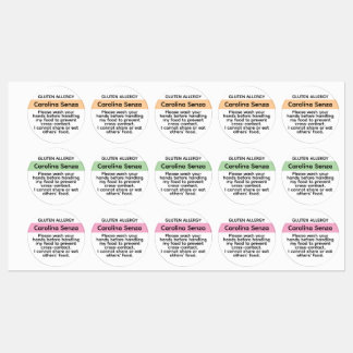 Étiquettes Autocollants d'allergie au gluten sur mesure pour