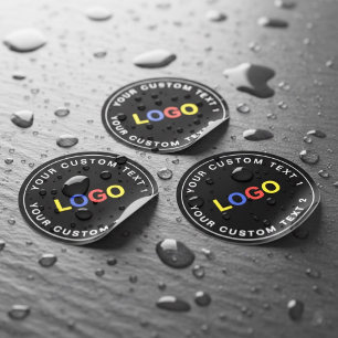 Étiquettes Autocollants Imperméables Noir Logo Entreprise 30