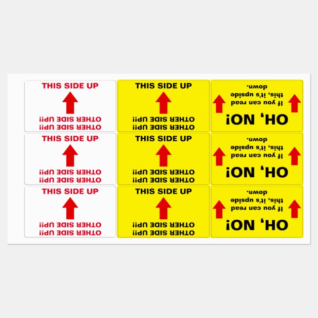 Étiquettes "AUTRE PART ! ! !" "OH, NON !" Avertissement humor (Feuille)