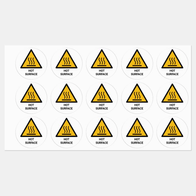 Étiquettes Avertissement de surface chaude, Attention à la ch (Feuille)