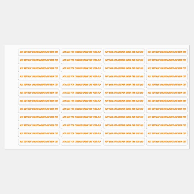 Étiquettes Avertissement pour bébé Honey Jar Sécurité de la p (Feuille)