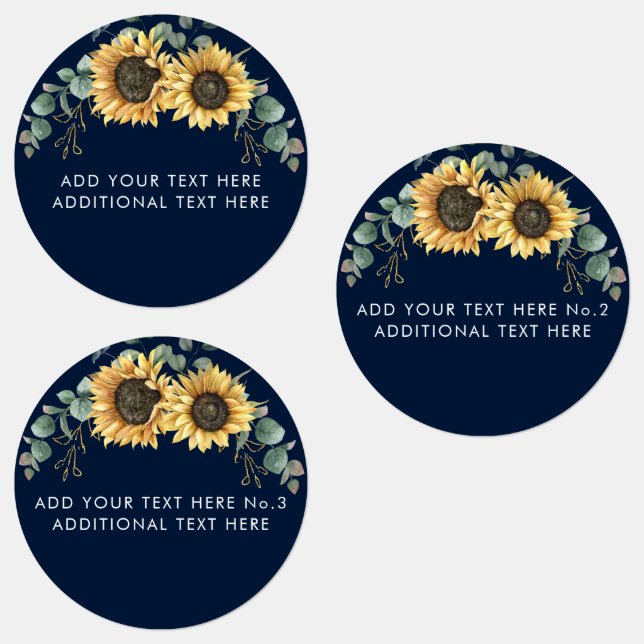 Étiquettes Baby Shower Fleurs de Tournesol et Eucalyptus (Groupe)