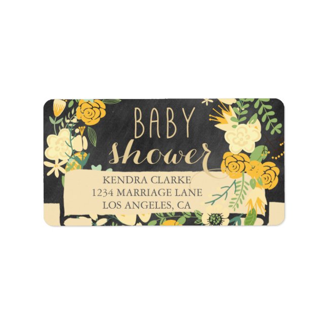 Étiquettes BABY SHOWERS DE CLASSEMENT FLORAL WREAT (Devant)