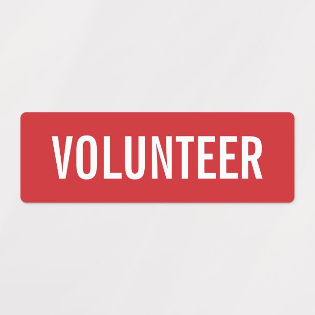 Étiquettes Badge Red Volunteer (Design 1)