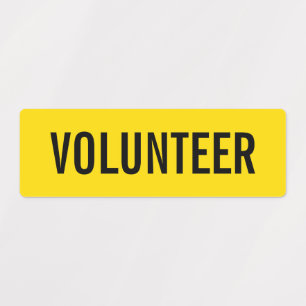 Étiquettes Badge volontaire jaune