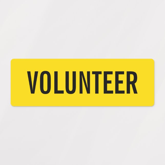 Étiquettes Badge volontaire jaune (Design 1)