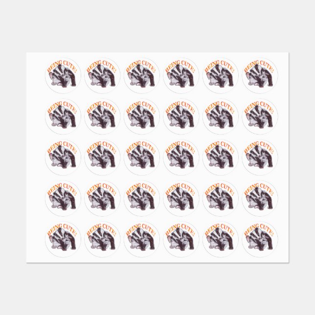 ÉTIQUETTES BADGER BEING CUTE (Feuille)