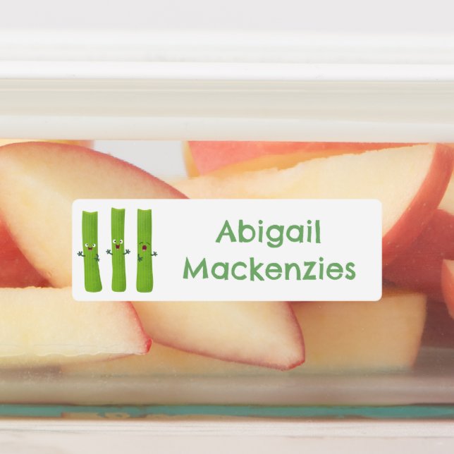 Étiquettes Baguettes de céleri mignonne caricature légumes pe (Apposé)