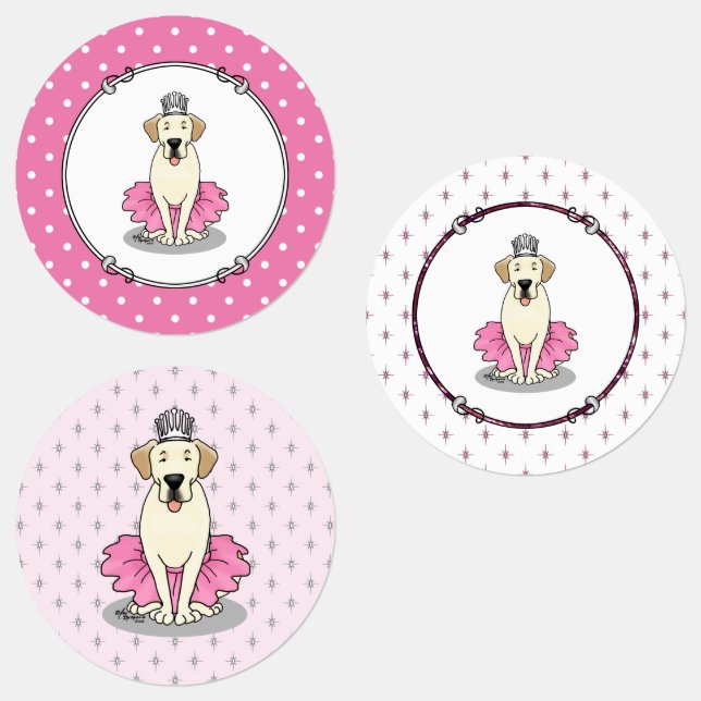 Étiquettes Ballet Princess Yellow Lab Labrador Retriever Chie (Groupe)