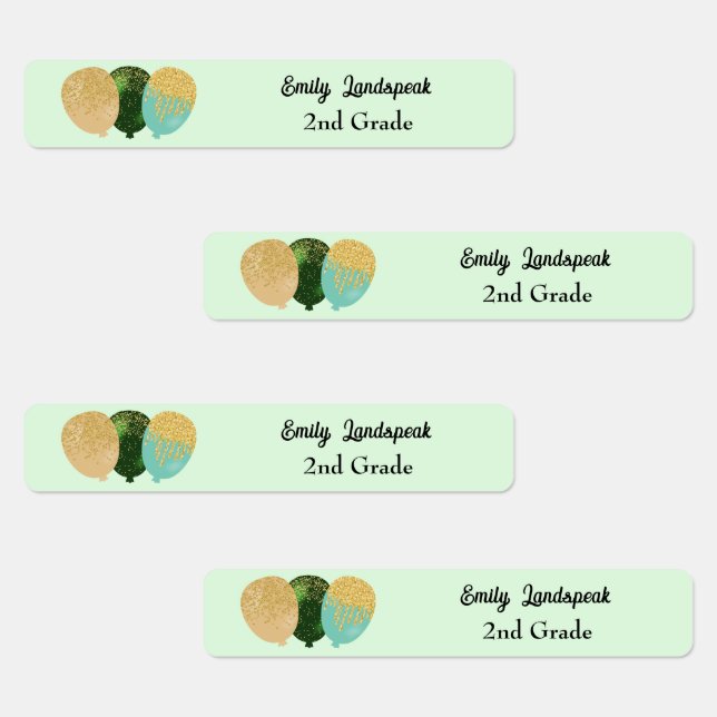 Étiquettes Ballons de fête de Parties scintillant verte en fe (Groupe)