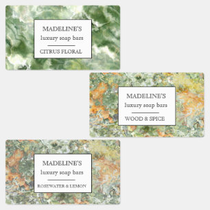 Étiquettes barre de savon d'aquarelle artistique élégant adhé