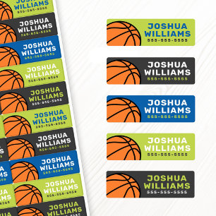 Étiquettes Basket-ball nom de sport numéro de téléphone propr