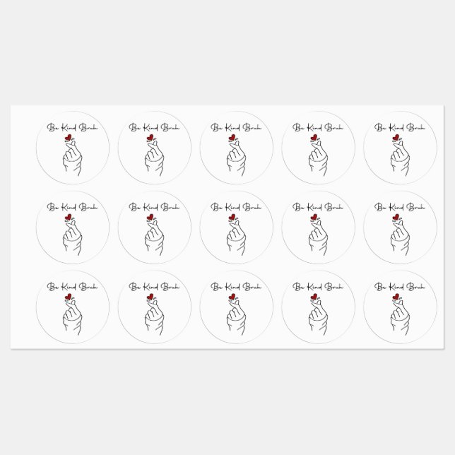 Étiquettes Be Kind Bruh – World Kindness Day Quote (Feuille)