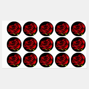 Étiquettes Belle rose rouge