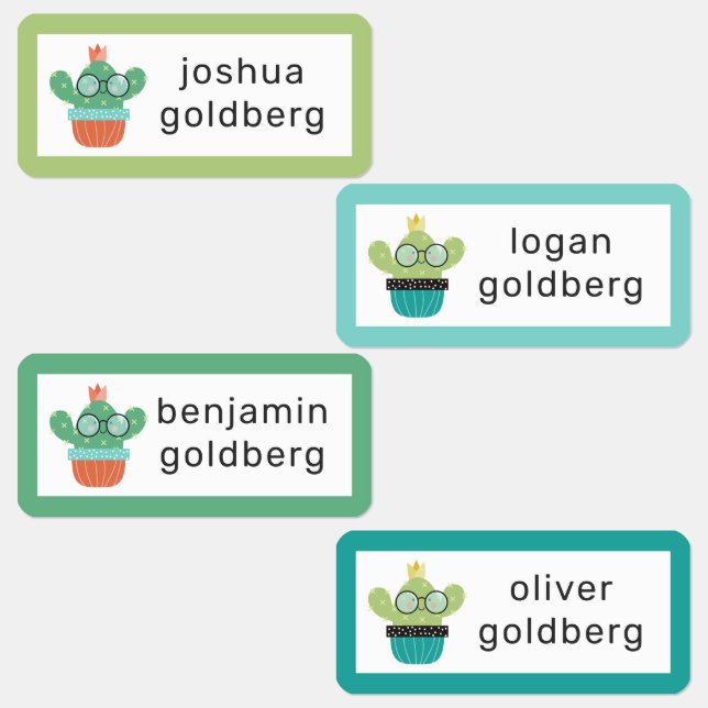 Étiquettes Bespectacé Cactus Ajouter un nom (Groupe)