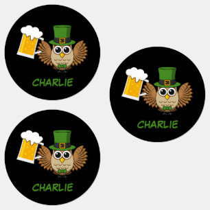 Étiquettes Bière Boire Chouette Saint Patrick's Day   Personn