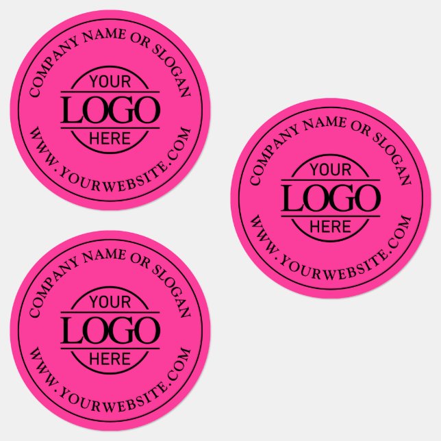 Étiquettes Bight Pink Simple Custom Elegant Business Logo (Groupe)