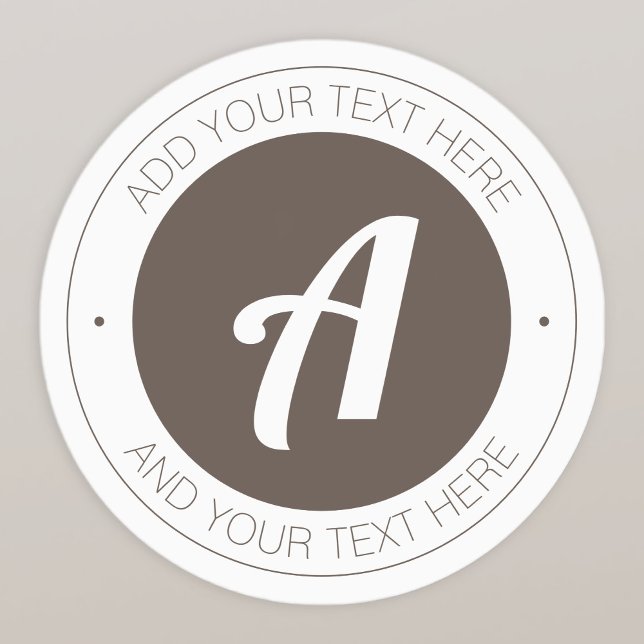 Étiquettes Blanc & Marron ou Ajouter un logo Étanche (Créateur téléchargé)