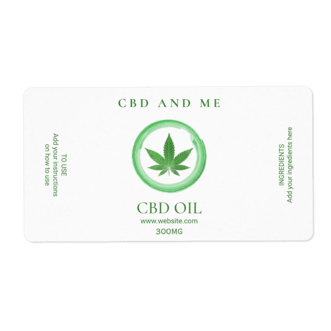 Étiquettes blancs de CBD Oil (Devant)