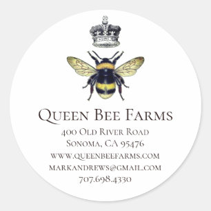 Étiquettes blancs Queen Bee