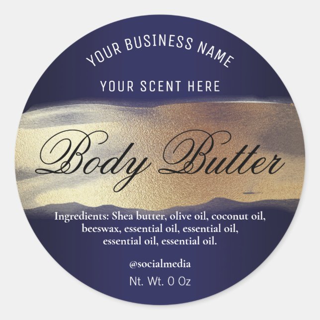 Étiquettes bleu et or de la Marine (Devant)