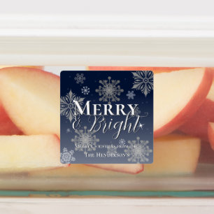 Étiquettes Bleu Joyeux et Flammes de neige brillantes Baking 