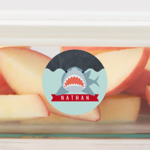 Étiquettes Bleu marin requin sous l'eau