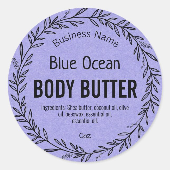 Étiquettes Bleus Pour Produit Parfumé Océanique (Devant)