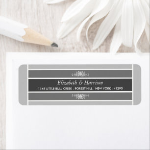 Étiquettes Bloc Pastel Moderne - Gris Argent - Mar