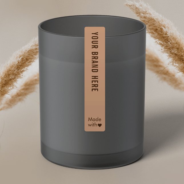 Étiquettes Boho Beige Neutre Tamper Preuve Etanche (Neutral Tamper Proof Skinny Waterproof Labels in beige and tan (edit to any color))