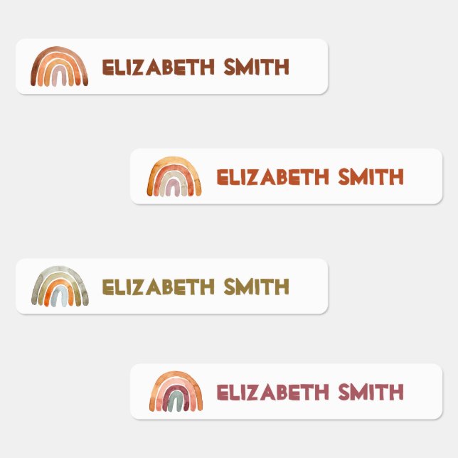 Étiquettes Boho Modern Rainbow Collections Nom École (Groupe)