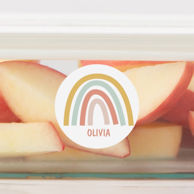 Étiquettes Boho Pastel Rainbow Personnalisé (Apposé)