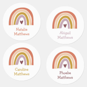 Étiquettes Boho Rainbow Peach Blush Nom Fer Sur Vêtements