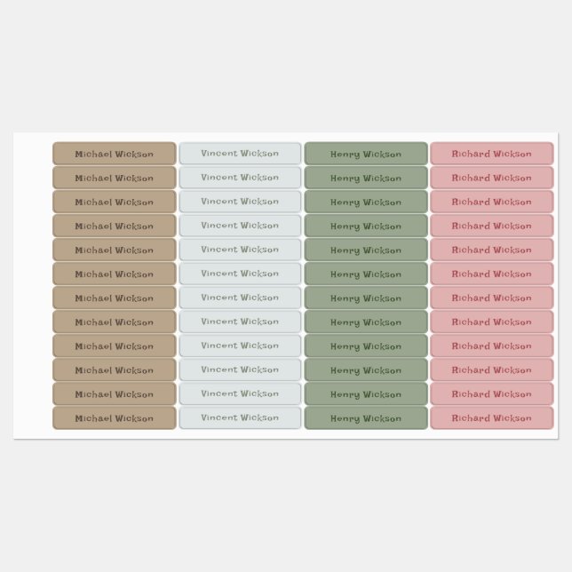 Étiquettes Boho Skinny adhésif imperméable (Feuille)