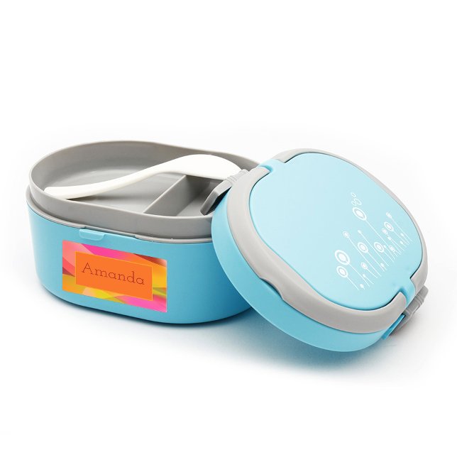 Étiquettes Boîte à lunch Magenta jaune rose (Créateur téléchargé)