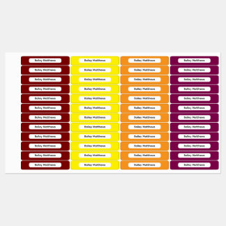 Étiquettes Bold Autumn Palette Kids Custom Organize Labels